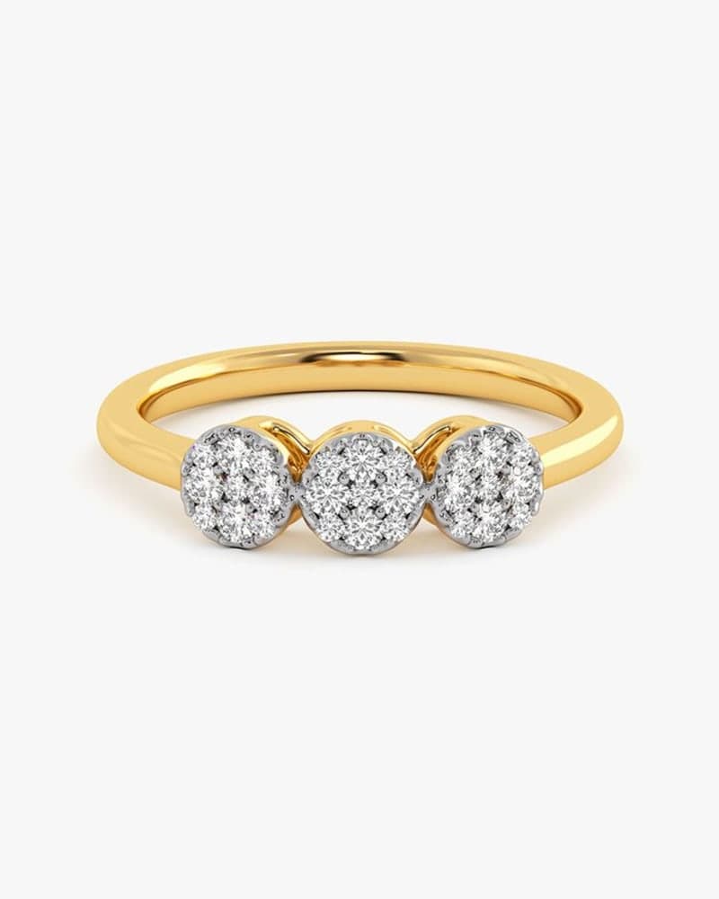 Cluster Yellow Gold Diamond Ring