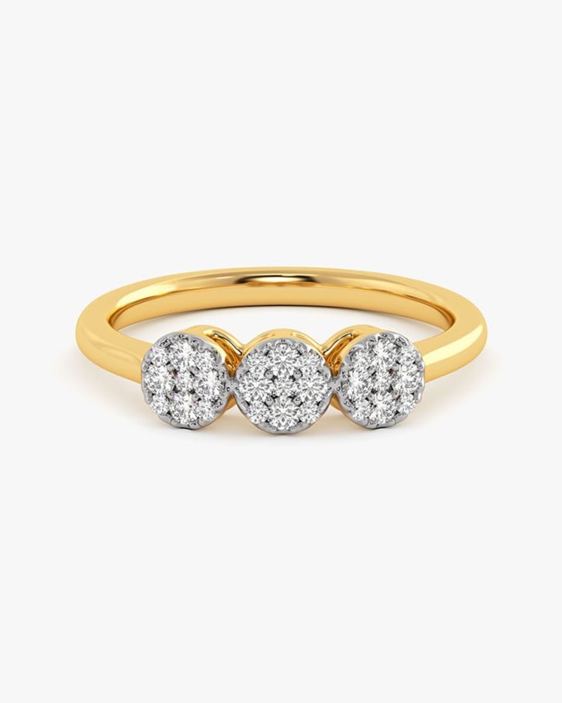 Cluster Yellow Gold Diamond Ring